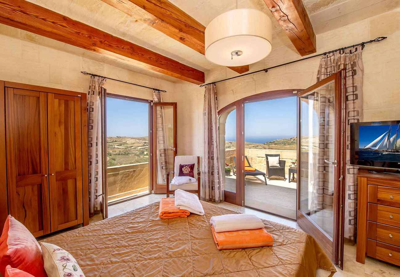 bedroom of malta villa with views