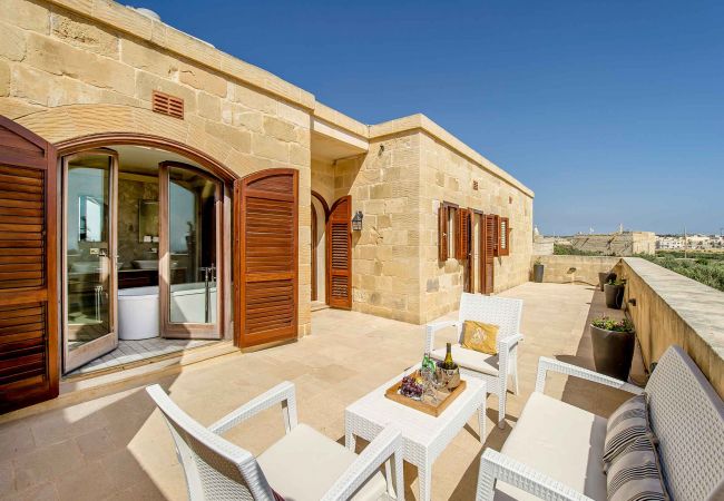 relaxing terrace of gozo holiday villa