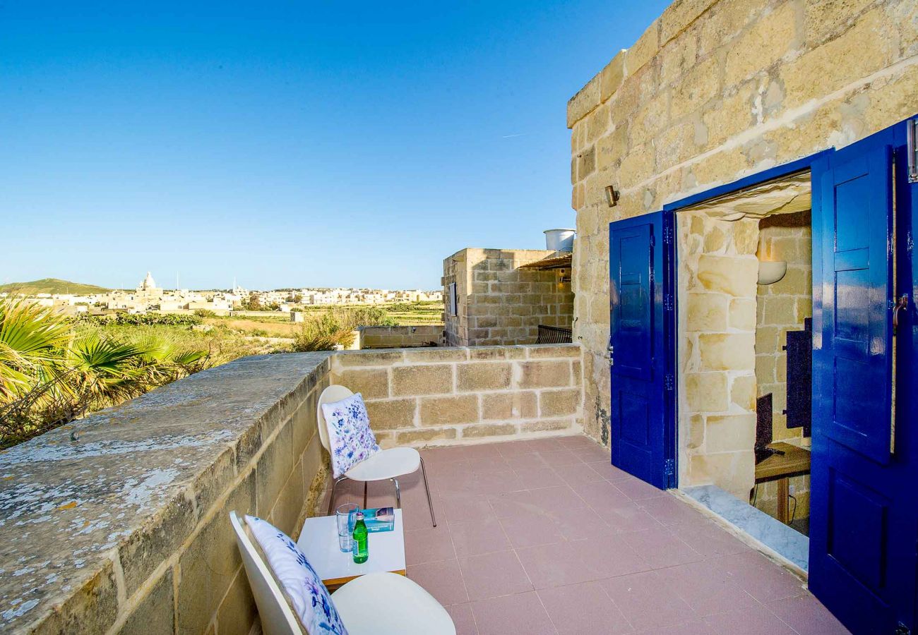 terrace of villa in gozo with views