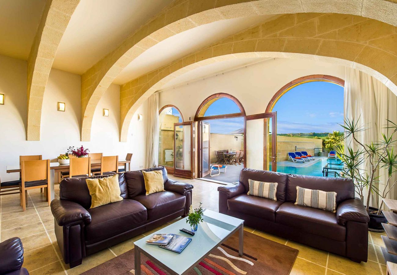 Living room of malta villa with private pool
